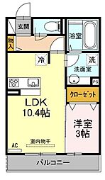 エザンス曙 1LDKの間取図画像