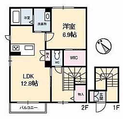 ルミナスキタヤマ2 1LDKの間取図画像