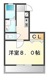 apartmentINEast 1Kの間取図画像