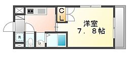 シンメイロード 1Kの間取図画像