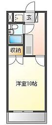 サニーハイツにしまち 1Kの間取図画像