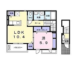 アイスパッセルB 1LDKの間取図画像