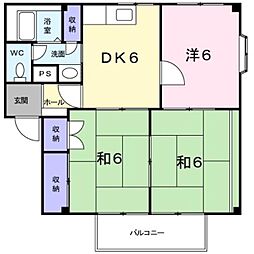 カームネス福山B 3DKの間取図画像