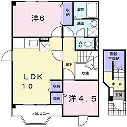 サンハイツゆうC 2LDKの間取図画像