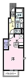 ハートフル 1階1Kの間取り