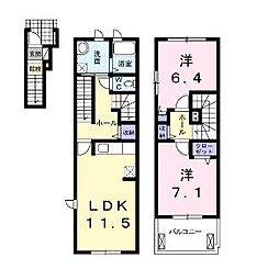 プリムローズHB 2階2LDKの間取り