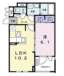 ラフィネ　ドゥ 1階1LDKの間取り