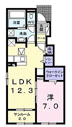 サンリット 1階1SLDKの間取り