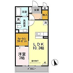 ノール　リヴィエール　ドゥ 2階1LDKの間取り