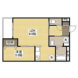 月光福山東弐番館 2階1LDKのリビング/ダイニング