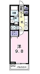 JR山陽本線 東福山駅 徒歩37分の賃貸アパート 1階1Kの間取り