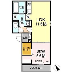 JR山陽本線 福山駅 4.3kmの賃貸アパート 3階1LDKの間取り
