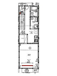 ガーデンヒルズ長者町 2階1Kの間取り
