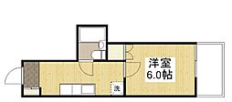 サンヒルズ　広島屋 2階1Kの間取り