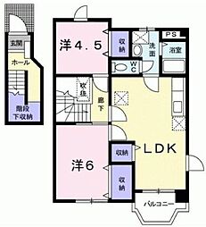 ミレニアムコート 2階2LDKの間取り