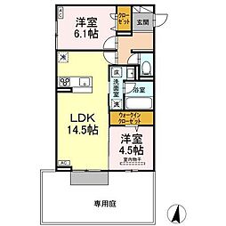 D-ROOMフィオーレ 1階2LDKの間取り