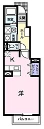 響 1階1Kの間取り