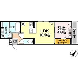 JR山陽本線 福山駅 3.9kmの賃貸アパート 3階1LDKの間取り