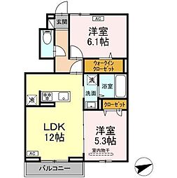 サニーコート木之庄 2LDKの間取図画像