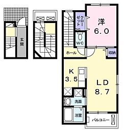 エテルノ 1LDKの間取図画像
