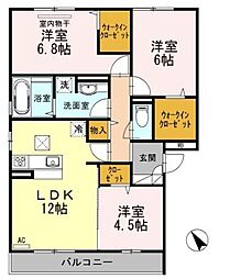 コンフォール 3LDKの間取図画像