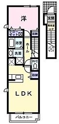 エクセレンテB 1LDKの間取図画像