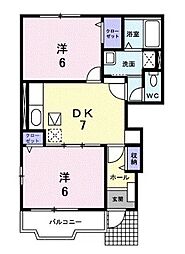 フォレストコート 2DKの間取図画像