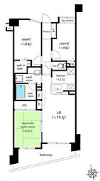 コスモ聖蹟桜ヶ丘コートフォルム 3LDKの間取図画像