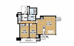 ローレルタワー夕陽丘イーストレジデンス 2LDKの間取図画像