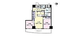 グランフェルティ夕陽ケ丘 2LDKの間取図画像