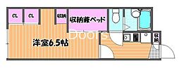 Maison de Roms伊島 1階1Kの間取り