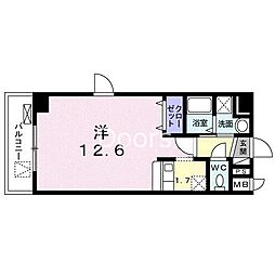 JR山陽本線 岡山駅 徒歩21分の賃貸マンション 5階ワンルームの間取り