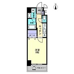 JR山陽本線 岡山駅 徒歩17分の賃貸マンション 8階1Kの間取り
