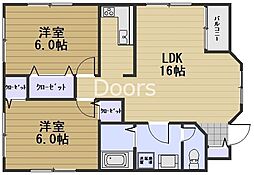 アベンヌ青江 2LDKの間取図画像