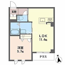 グランヴェール3 1LDKの間取図画像