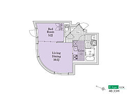 EXAM用賀 5階1LDKの間取り