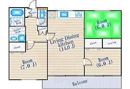 間取図画像 3LDK