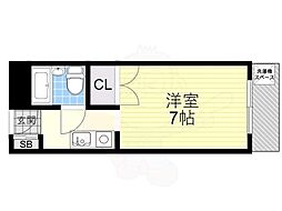 ラーバンハイツ 1Kの間取図画像
