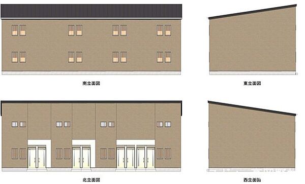 8部屋のプランとなっております。建築費用は概算でおよそ7、000万円、外構（ゴミ庫、舗装、白線引き）で300万円程となります。