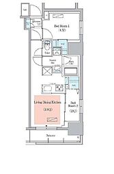 東京メトロ銀座線 神田駅 徒歩7分の賃貸マンション 8階2LDKの間取り