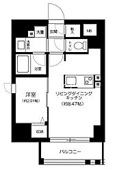 JR総武線 飯田橋駅 徒歩13分の賃貸マンション 3階1LDKの間取り
