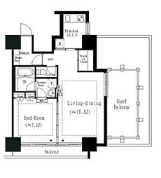 都営三田線 白金台駅 徒歩2分の賃貸マンション 3階1LDKの間取り