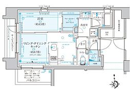 東京メトロ日比谷線 八丁堀駅 徒歩8分の賃貸マンション 10階1LDKの間取り
