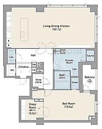 都営三田線 白金台駅 徒歩10分の賃貸マンション 1階2LDKの間取り