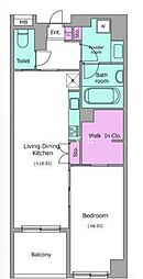 都営新宿線 浜町駅 徒歩3分の賃貸マンション 4階1LDKの間取り