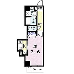 京急本線 北品川駅 徒歩8分の賃貸マンション 5階1Kの間取り