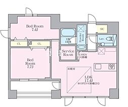 JR山手線 大崎駅 徒歩9分の賃貸マンション 2階2SLDKの間取り