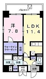 都営浅草線 新橋駅 徒歩5分の賃貸マンション 10階1LDKの間取り