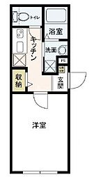 JR京浜東北・根岸線 大森駅 徒歩11分の賃貸マンション 2階1Kの間取り