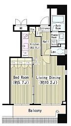 JR京浜東北・根岸線 浜松町駅 徒歩10分の賃貸マンション 8階1LDKの間取り